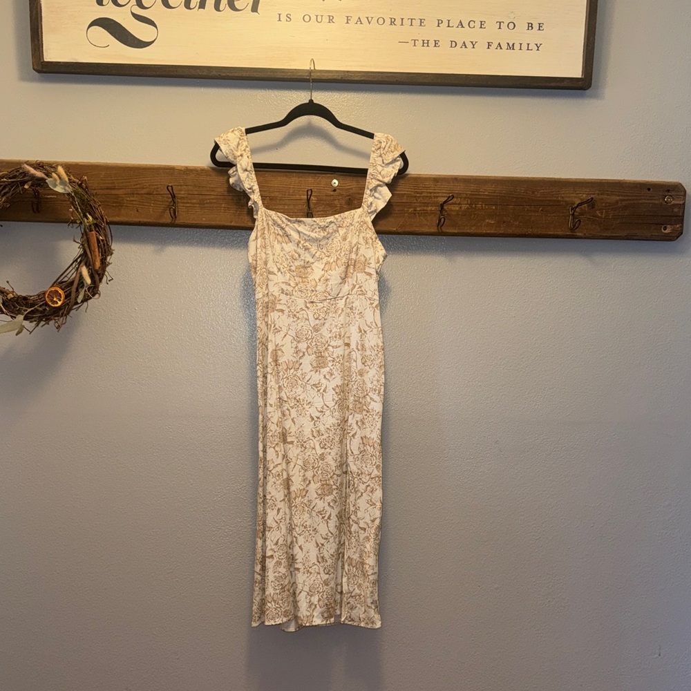 Miami Beige Floral Dress